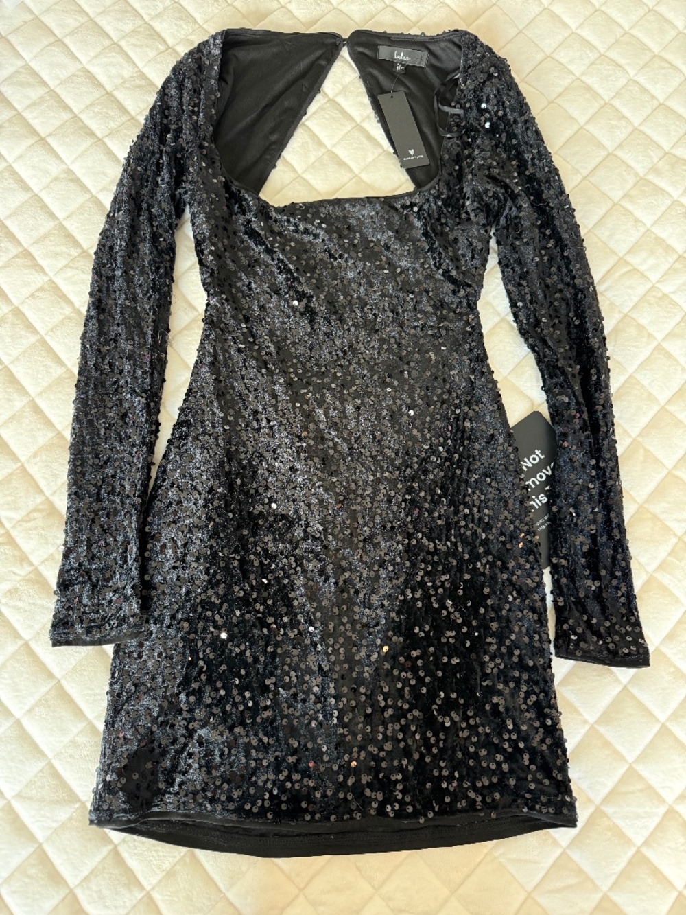 black sequined Lulus dress